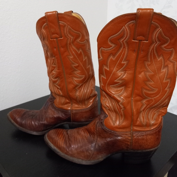 Justin Boots Other - Justin 9.5D Mens Lizard Classic Western Boots Tan Style 8306